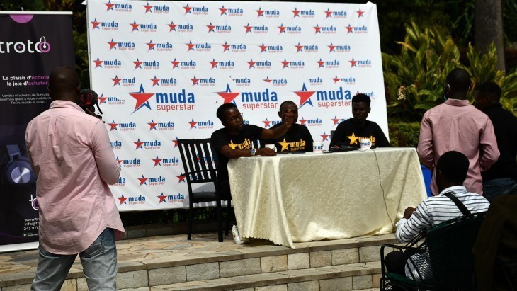 Équipe Muda Superstar pendant la conférence de presse, Goma 2 janvier 2021 